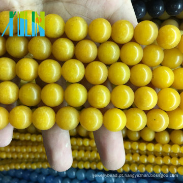 Atacado de Topázio Redondo Natural Gemstone Beads Jóias de Alta Qualidade Sintética Cubic Zirconia